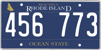 RI license plate 456773