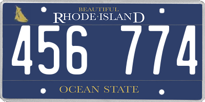 RI license plate 456774