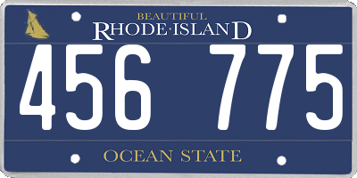 RI license plate 456775