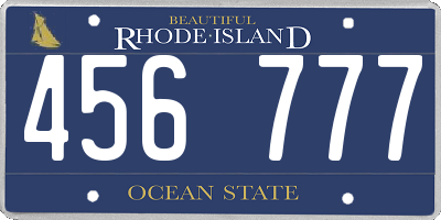 RI license plate 456777