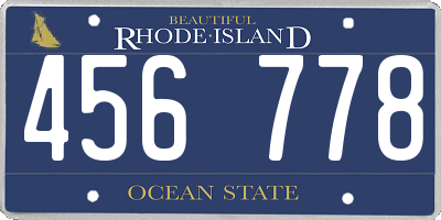 RI license plate 456778