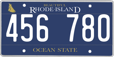 RI license plate 456780