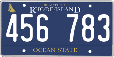 RI license plate 456783