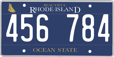RI license plate 456784