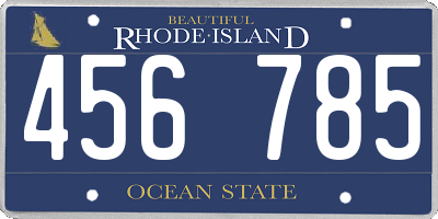 RI license plate 456785