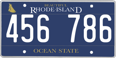 RI license plate 456786