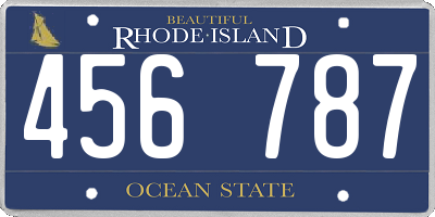RI license plate 456787