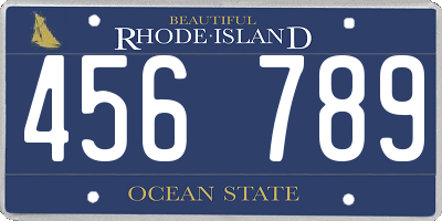 RI license plate 456789