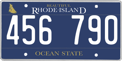 RI license plate 456790