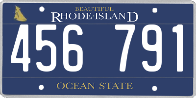 RI license plate 456791