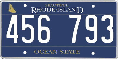 RI license plate 456793