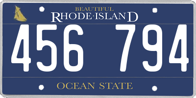 RI license plate 456794