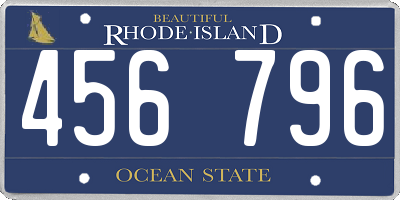 RI license plate 456796