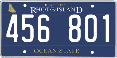 RI license plate 456801