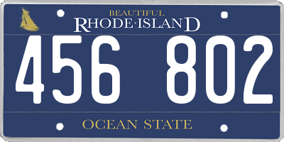 RI license plate 456802