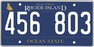 RI license plate 456803