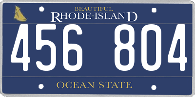 RI license plate 456804