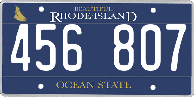 RI license plate 456807