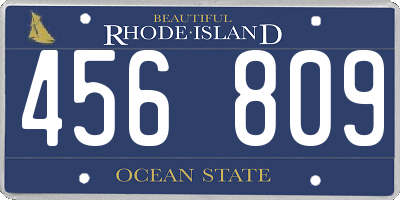 RI license plate 456809