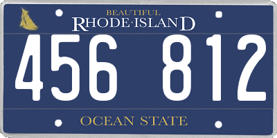 RI license plate 456812