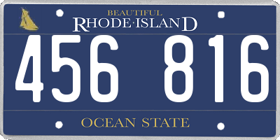 RI license plate 456816