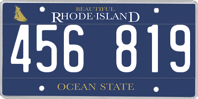 RI license plate 456819