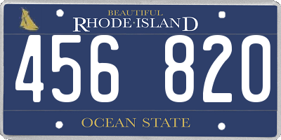 RI license plate 456820