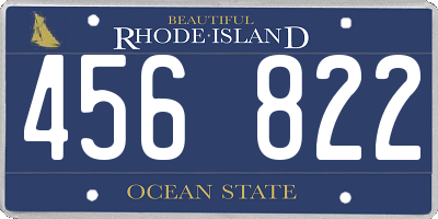 RI license plate 456822