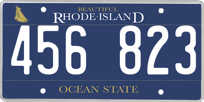 RI license plate 456823