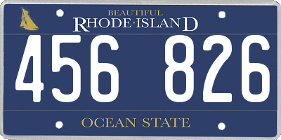 RI license plate 456826