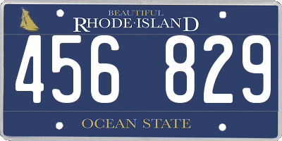 RI license plate 456829