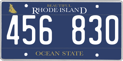 RI license plate 456830