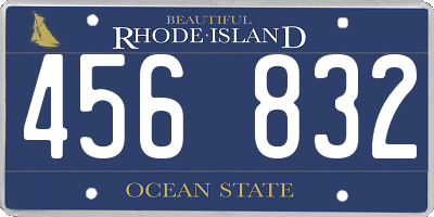 RI license plate 456832