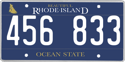 RI license plate 456833