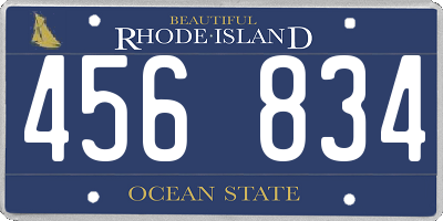 RI license plate 456834