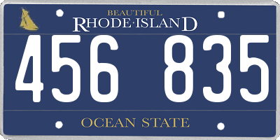 RI license plate 456835