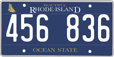 RI license plate 456836