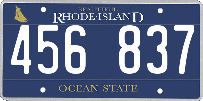 RI license plate 456837