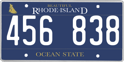 RI license plate 456838