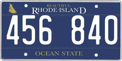 RI license plate 456840