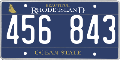 RI license plate 456843