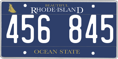 RI license plate 456845