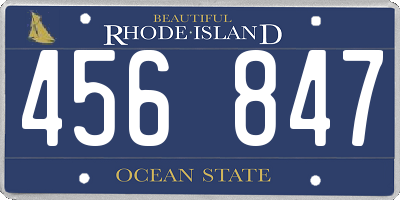 RI license plate 456847