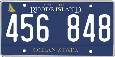 RI license plate 456848