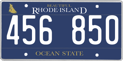 RI license plate 456850
