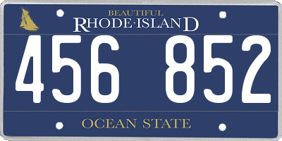 RI license plate 456852