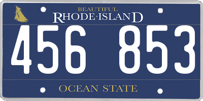 RI license plate 456853
