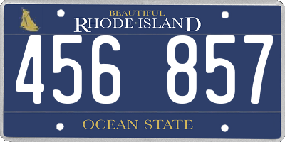 RI license plate 456857