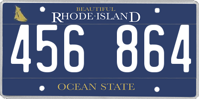 RI license plate 456864