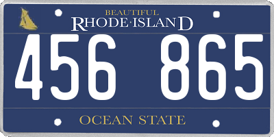 RI license plate 456865